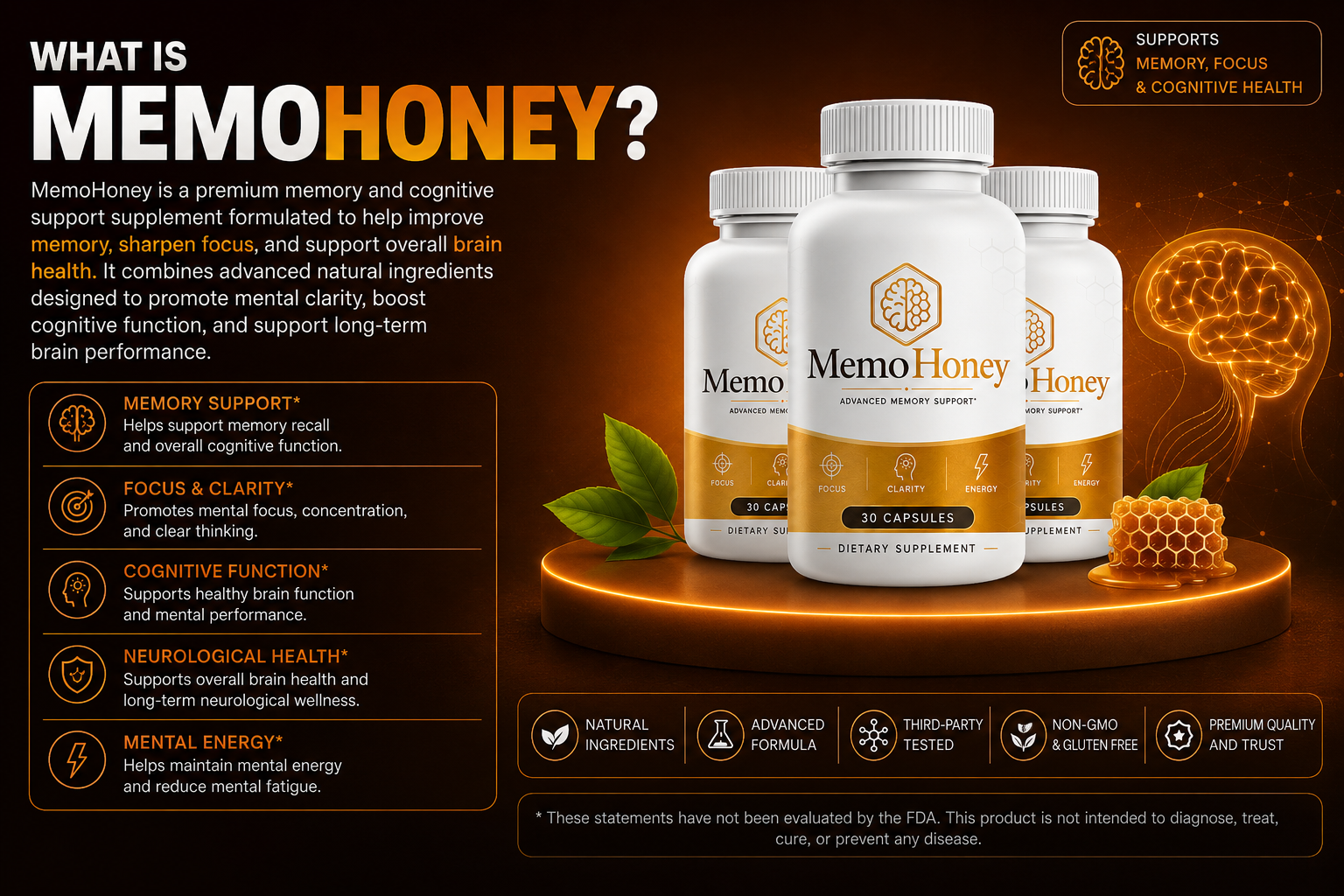 What is MemoHoney, advanced memory support dietary supplement